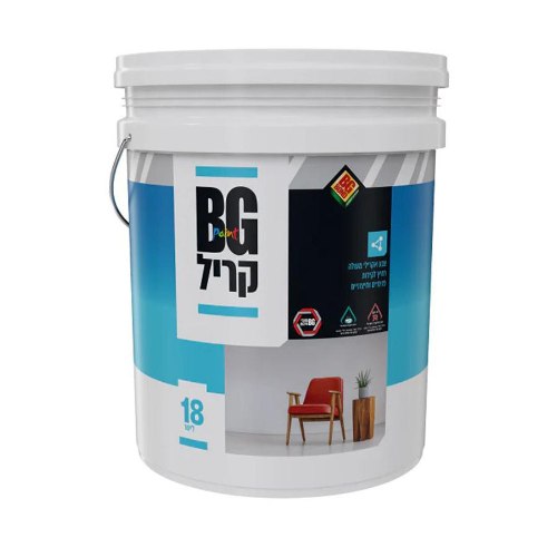 BG קריל – צבע אקרילי נושם בגימור מט, פנימי/חיצוני - 18 ליטר