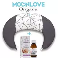 Origami MoonLove כרית הריון והנקה + שמן שקדים ללידה MommyCare