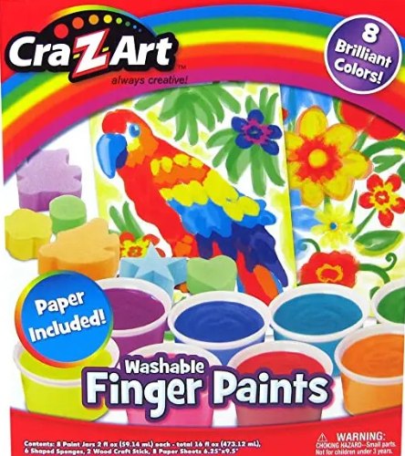 ערכת יצירה לצביעה באצבעות 8 צבעים איכותיים מבית CRA-Z-ART