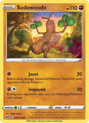 קלף בודד single פוקימון - sudowoodo - Lost Origin - 094/196