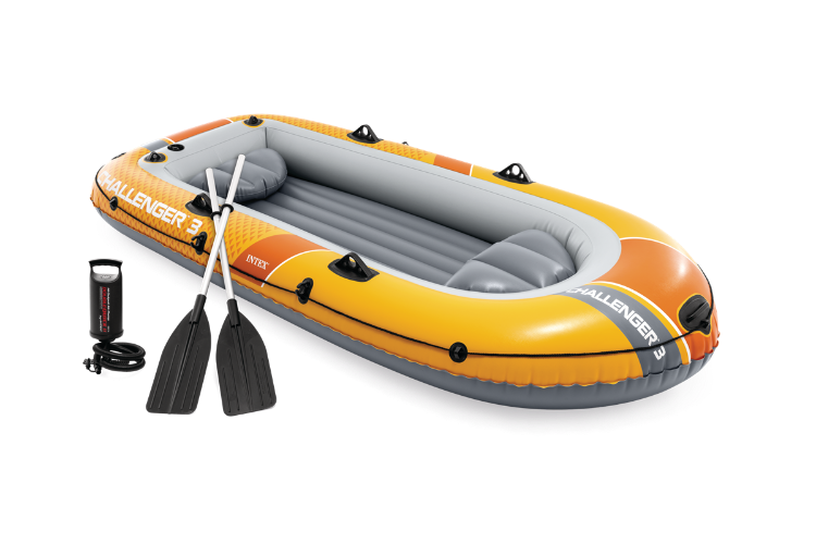סט סירה מתנפחת Challenger 3 כולל משוטים ומשאבה ‎295×137×43‎ ס״מ | INTEX | מק״ט ‎66313‎ | קפיץ קפוץ