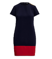 LAUREN RALPH LAUREN Women's Dress Sz 16 Two Tone Button Trim