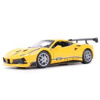 דגם מכונית בוראגו פרארי 488 צ'אלנג' צהובה Bburago Ferrari 488 Challenge 1/24