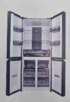 מקרר 4 דלתות 546 ליטר ברוטו דגם KONKA KRF-596WG קונקה זכוכית שחורה