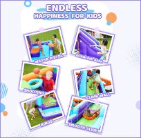 מתנפח מים עם מגלשה ומנהרת זחילה W83024 מבית Doctor Dolphin