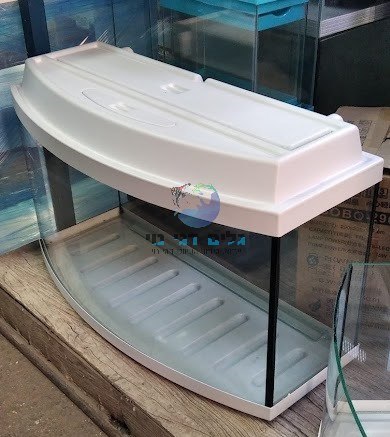 אקווריום לבן פנורמי בגודל 80 ס"מ
