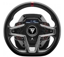 הגה מירוצים עם דוושות מגנטיות Thrustmaster T248X – שחור עם אלמנטים כסופים ואדומים מסך תצוגה וכפתורים רבים