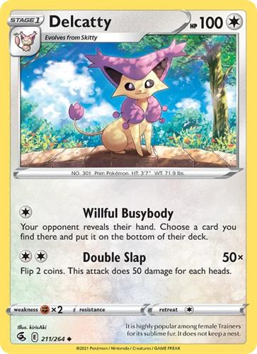 קלף בודד single פוקימון - delcatty - Fusion Strike - 211/264