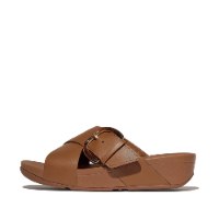 כפכף לולו קרוס סלייד עם אבזם צבע חום פיטפלופ FITFLOP