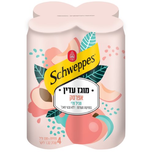 משקה מוגז עדין בטעם אפרסק, רביעיה  330 מ"ל