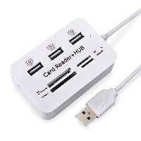 מפצל USB 3.0 וקורא כרטיסים TF/SD/MS/M2