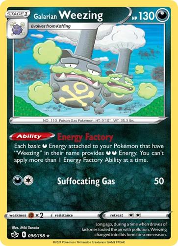קלף בודד single פוקימון - galarian weezing - Chilling Reign - 096/198