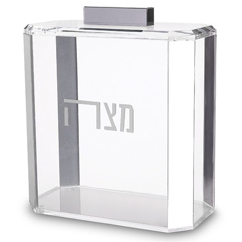 כלי למצה מאקריליק מהודר כסוף 22x26 ס"מ