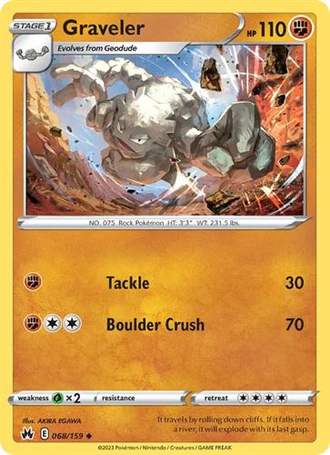 קלף בודד single פוקימון - graveler - Crown Zenith - 068/159