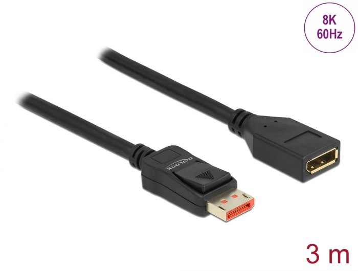 כבל מאריך Delock DisplayPort 1.4 Extension cable 8K 60 Hz 3 m