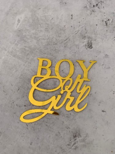 טופר BOY OR GIRL (גילוי מין העובר) ללא מקל - זהב