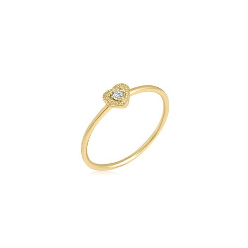 טבעת לב יהלום זהב 0.03 קראט