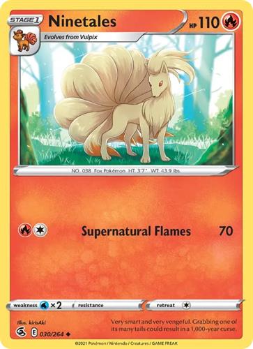 קלף בודד single פוקימון - ninetales - Fusion Strike - 030/264