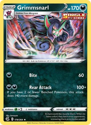 קלף בודד single פוקימון - grimmsnarl - Fusion Strike - 178/264
