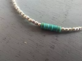 צמיד חרוזי כסף וטורקיז