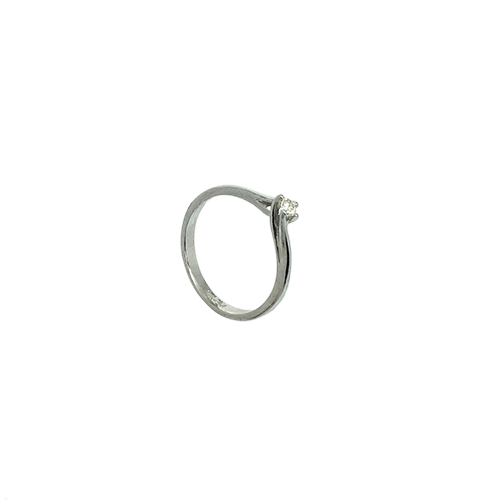 טבעת אירוסין זהב לבן 14K יהלום מרכזי OP07160063208