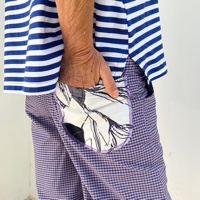 מכנסיים מדגם נור עם דוגמה של משבצות קטנטנות בסגול וכחול כהה - זוגות אחרונים במלאי במידה 12 בלבד