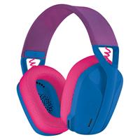אוזניות קשת אלחוטיות לגיימינג Logitech G435 Lightspeed בצבע כחול-ורוד