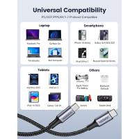 כבל טעינה  UGREEN USB C Tto USB C Cable, 100W USB C Charger Cable 3M
