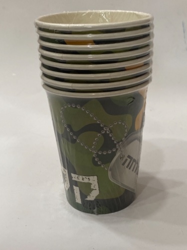 כוסות נייר 8 יח גיוס קל  ירוק