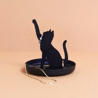 ארגונית מתכת לטבעות ותכשיטים חתול Feline - מארז לא מושלם