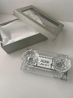 פמוטי זכוכית מהודר שבת ויום טוב 17*10 ס"מ