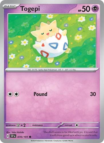 קלף בודד single פוקימון - togepi - Surging Sparks - 070/191