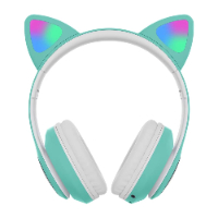אוזניות חתול אלחוטיות BT עם סאונד באיכות HD, אורות וטעינה