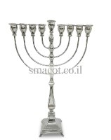 חנוכיה מכסף טהור  לאונפילד דגם  חלק 40 סמ - m