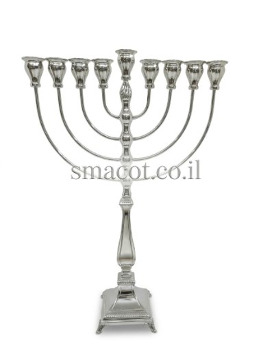 חנוכיה מכסף טהור  לאונפילד דגם  חלק 40 סמ - m