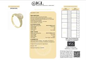 טבעת אירוסין בזהב 14 קרט משובצת יהלומים 1.24 קראט + תעודה גמולוגית