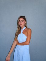TIE TOP- LIGHT BLUE