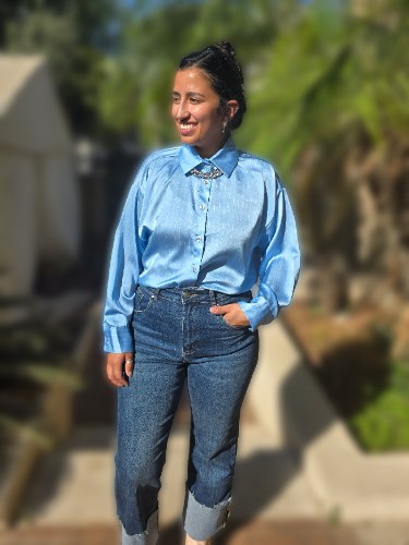 חולצת סאטן אוברסייז פסים