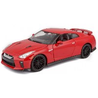 דגם מכונית בוראגו ניסאן ג'י.טי-אר אדום Bburago Nissan GT-R 2017 1/24