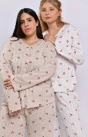 ג'קארד מכופתרת  cherry pj