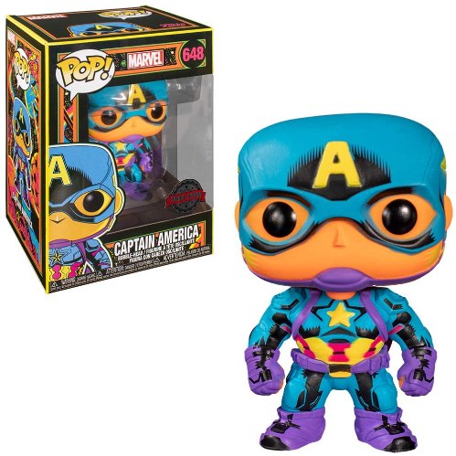 בובת פופ Marvel Black Light Captain America POP Funko