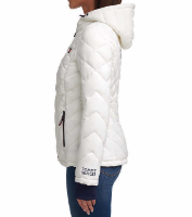 TOMMY HILFIGER Womens Packable Hooded Puffer Jacket Coat White