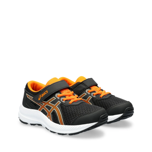 ASICS CONTEND 8 PS KIDS BLACK BRIGHT ORANGE נעלי אסיקס ילדים שחור כתום