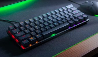 מקלדת גיימינג קומפקטית Razer Huntsman Mini Red Switch שחורה עם USB-C ומקשי PBT – תמונה 2