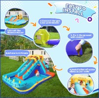 מתנפח מים עם מגלשה דו מסלולית נחש W83050 מבית Doctor Dolphin