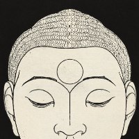 "Yin Yang Buddha" זוג תמונות הדפס על קנבס איור פניו של בודהה בסגנון עכשווי | תמונות קנבס זן ורוחניות