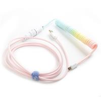 כבל USB-A ל-USB-C מסולסל Ducky Coiled - צבע ורוד Cotton Candy