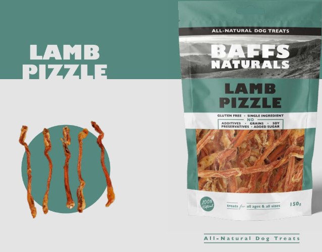 באפס פין טלה ללעיסה 100 גרם Lamb Pizzle