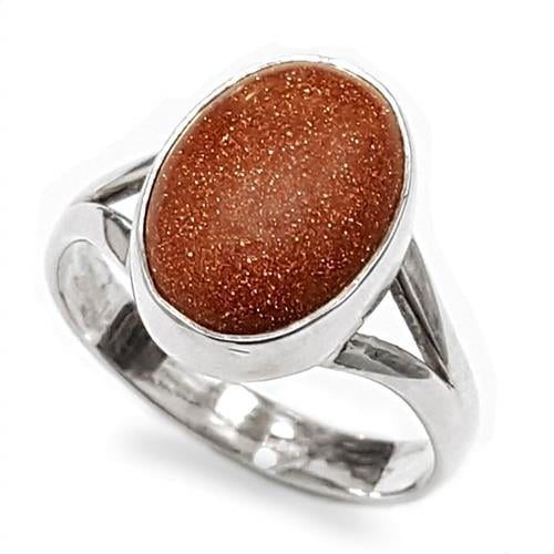 טבעת כסף משובצת אבן סאנסטון  RG5914 | תכשיטי כסף 925 | טבעות כסף