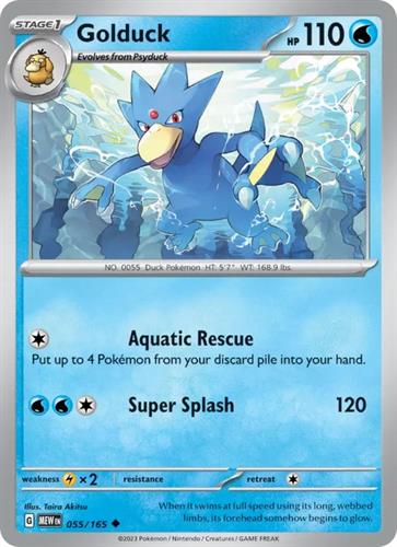 קלף בודד single פוקימון - golduck - 151 - 055/165